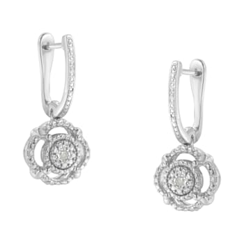 Sterling Silver Miracle-Set Diamond Accent Drop and Dangle Earrings