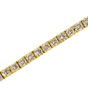 14K Yellow Gold 4.0ctw Round Diamond Prong Set Classic Tennis Bracelet