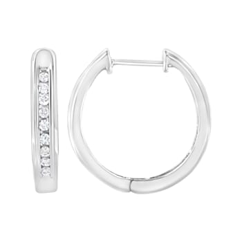 Sterling Silver 1/4 cttw Lab-Grown Diamond Hoop Earring (F-G Color,
VS2-SI1 Clarity)