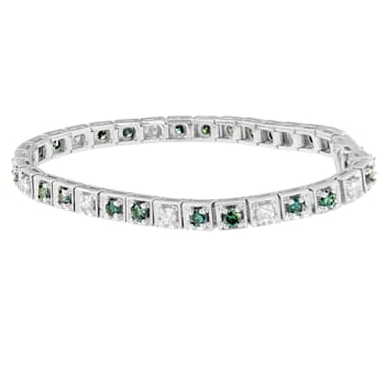 14K White Gold 4.75ctw Blue Diamond Bracelet