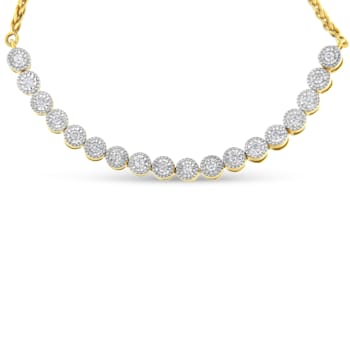 10K Yellow Gold Over Sterling Silver Miracle-Set Diamond Accent 6”-9”
Adjustable Beaded Bolo