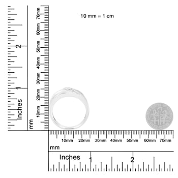 10K White Gold 1/10ctw Diamond Men's Three Stone Diamond Wedding Ring
(I-J Color, I1-I2 Clarity)