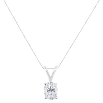 IGI Certified 10K White Gold 3/8ctw Diamond Oval Pendant w\chain(I-J
Color, I1 Clarity)