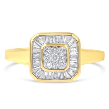 10K Yellow Gold Diamond Cocktail Ring (1/2 Cttw, I-J Color, SI2-I1 Clarity)