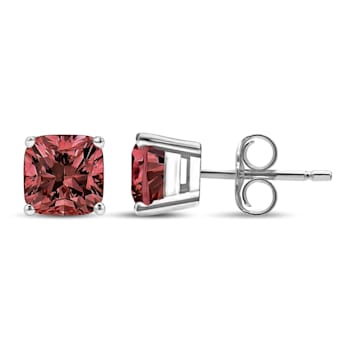 14K White Gold 1/2 Cttw Lab Grown Pink Cushion 4-Prong Set Classic
Diamond Solitaire Stud Earrings