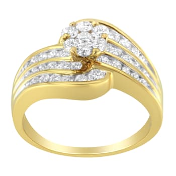 14K Yellow Gold Diamond Cocktail Bypass Ring (1 1/2ctw, H-I Color,
SI2-I1 Clarity)