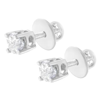 14K White Gold 1/2ctw Diamond Solitaire Stud Earrings