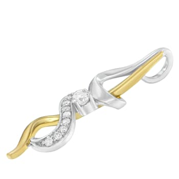10K Two-tone Gold Espira 1/5ctw Diamond Intertwined Swirl Pendant
w\chain(J-K, I1-I2)