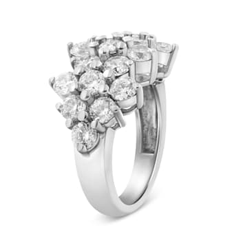 14K White Gold 4.0ctw Diamond Multi Row Scatter Band Ring (I-J Color,
I1-I2 Clarity)