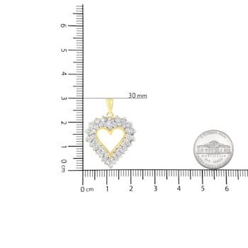 14K Yellow Gold Over Sterling Silver 4.0ctw Diamond Heart 18"
Pendant Chain