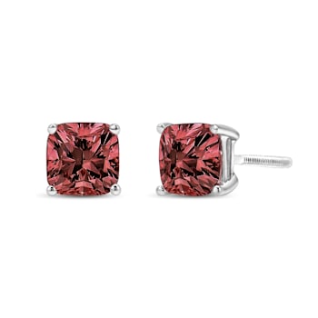14K White Gold 1 1/2ctw Lab Grown Pink Cushion Set Classic Diamond
Solitaire Stud Earrings