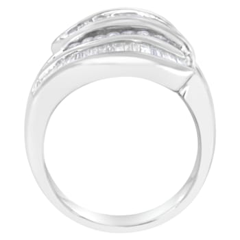 14K White Gold Diamond Bypass Band Ring (1.0ctw, H-I Color, SI1-SI2 Clarity)