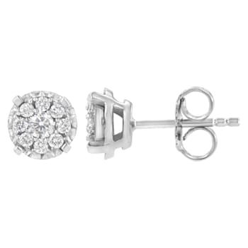 Sterling Silver 1/2 cttw Lab-Grown Diamond Composite Earring (F-G Color,
VS2-SI1 Clarity)