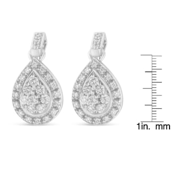 0.75ctw Round Cut Diamond 10K White Gold Earrings