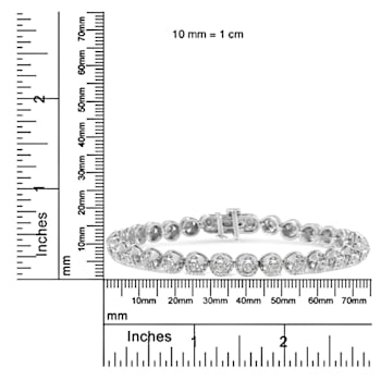 Sterling Silver 1ct. TDW Diamond Circle Link Eternity Bracelet (I-J,I3)
- 7"