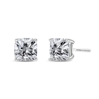 14K White Gold 1 1/2 Cttw Clarity Enhanced Princess Cut Diamond
Solitaire Stud Earrings