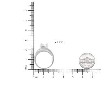 10K White Gold 1/3ctw Invisible Set Princess-cut Diamond Bypass Ring
(H-I Color, SI1-SI2 Clarity)