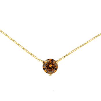 14K Yellow Gold 1/2ct Lab Grown Yellow Diamond Solitaire Necklace
(Yellow Color, VS2-SI1 Clarity)