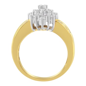 10K Yellow Gold 1.0ctw Marquise Composite Diamond Cluster Cocktail Ring
(H-I Color, SI2-I1 Clarity)