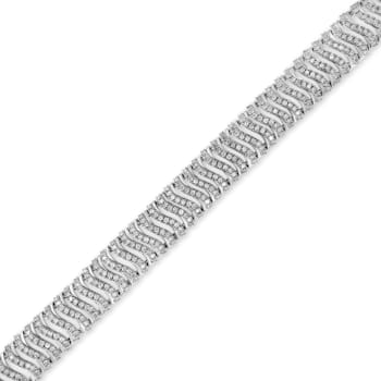Sterling Silver 5.00ctw Round-Cut Diamond "S" Link Bracelet