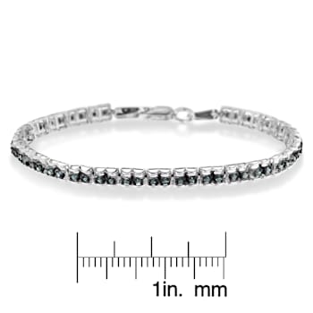 Black Rhodium over Sterling Silver 1.0ctw Rose Cut Blue Diamond
Double-Link 7" Tennis Bracelet