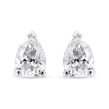 0.75ctw Pear Shape Solitaire Lab Grown Diamond Stud Earrings