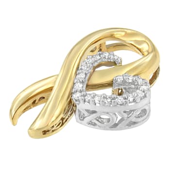 10K Yellow Gold Over Sterling Silver 1/10ctw Diamond Heart Pendant
w\chain(H-I, I1-I2)