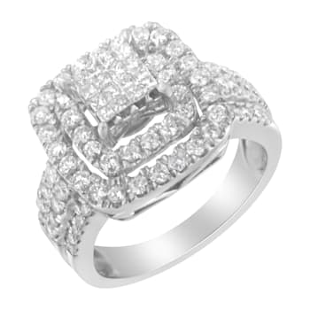 14K White Gold Diamond Cocktail Ring (1 1/2 cttw, H-I Color, SI2-I1 Clarity)