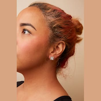 10K White Gold 3/4 Cttw Princess Diamond Composite Stud Earrings (I-J
Color, I1-I2 Clarity)