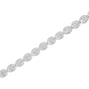 Sterling Silver .50ctw Miracle-Set Diamond Bezel Look Tennis Bracelet