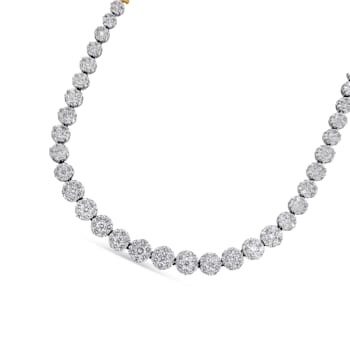 14K Yellow Gold IGI Certified 14 3/4ctw Round Diamond Riviera Necklace
(F-G Color, S2-I1 Clarity)