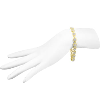 10K Yellow Gold 2.0 Cttw Diamond Square Link Bracelet (J-K Color, I2-I3
Clarity) - Size 7"