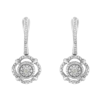 Sterling Silver Miracle-Set Diamond Accent Drop and Dangle Earrings