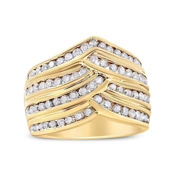 1.50ctw Champagne Diamond 10K Yellow Gold Over Sterling Silver Band