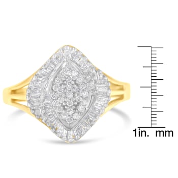 10K Yellow Gold Diamond Cocktail Ring (1/2 Cttw, J-K Color, I2-I3 Clarity)