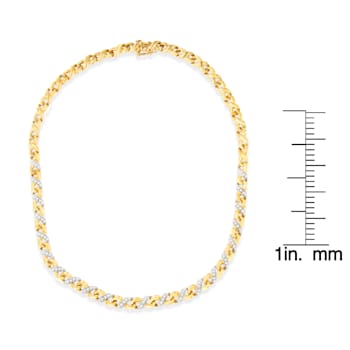 10K Yellow Gold 1 cttw Diamond Riviera Statement Pendant Necklace (J-K, I2-I3)