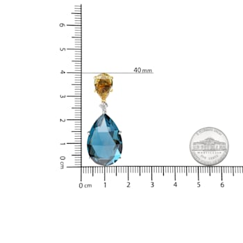 18K Two-tone Citrine and Blue Topaz Pear Gemstone with Diamond Accent
Teardrop Dangle Earrings