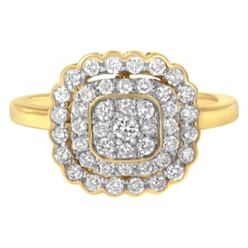 10K Yellow Gold Over Sterling Silver Diamond Cocktail Ring (3/4 Cttw,
J-K Color, I2-I3 Clarity)