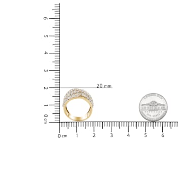 3.00ctw Diamond Eight-Row Bypass 10K Yellow Gold Ring