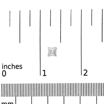 10K White Gold 1/5 Cttw Invisible Set Princess-Cut Diamond Stud Earrings
(H-I Color, SI2-I1 Clarity)