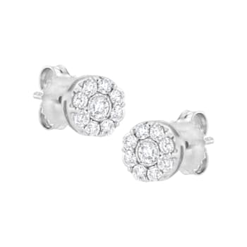 Sterling Silver 5/8 cttw Lab-Grown Diamond Flower Earring (F-G Color,
VS2-SI1 Clarity)