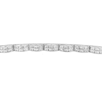 14K White Gold 3.22ctw Round-Cut Diamond Bracelet