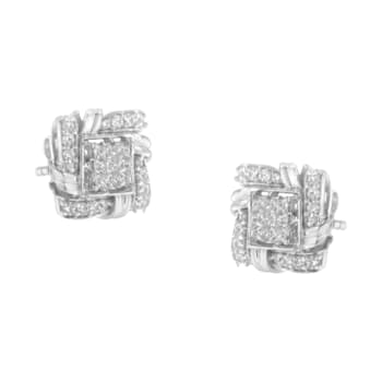.50ctw Round-Cut Diamond Sterling Silver Stud Earrings