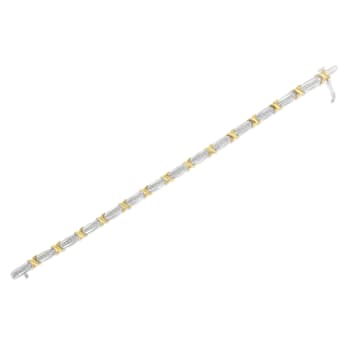 Sterling Silver 1ct TDW Diamond X-Link Bracelet (I-J, I2-I3) - 7"