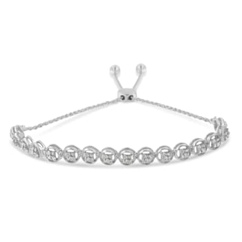 Sterling Silver .25ctw Diamond Bolo Bracelet