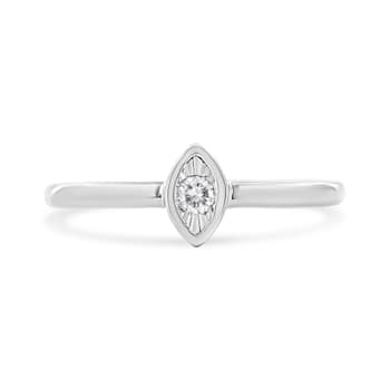 Sterling Silver 1/20ctw Miracle Set Diamond Ring (J-K Color, I1-I2 Clarity)