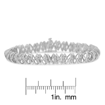 Sterling Silver rose-cut Diamond X-Link Bracelet (1 cttw, I-J Color,
I2-I3 Clarity)