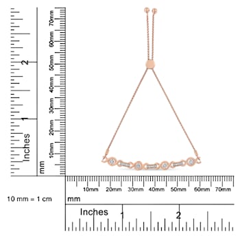 10K Rose Gold Over Sterling Silver Channel Set Diamond Accent Twist Bolo Bracelet