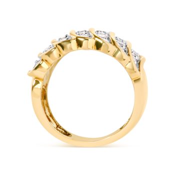 10 Yellow Gold 2.00ctw Diamond Multi Row Band Ring (I-J Color, I1-I2 Clarity)