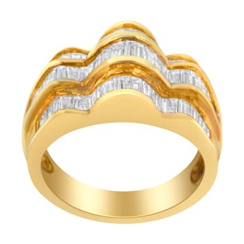 14K Yellow Gold Diamond Multi-Row Band Ring (1 1/4ctw, H-I Color,
SI1-SI2 Clarity)
